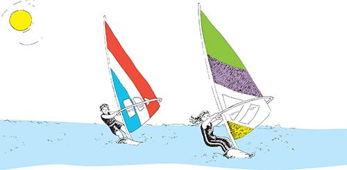 Die Trauminsel Hawaii, Surfer auf dem Meer