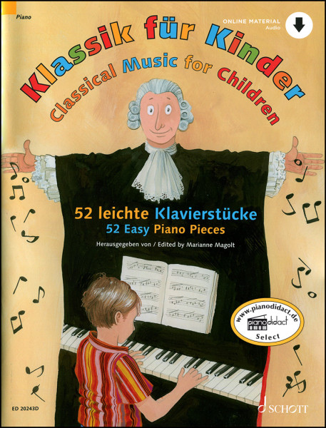 Klassik für Kinder Cover , 52 leichte Klavierstücke ED20243D
