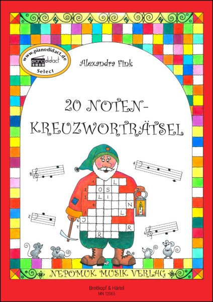 20 Noten-Kreuzworträtsel, leicht, Coverseite, MN 12065, Edition Nepomuk, Breitkopf 